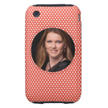 Polkadot Frame in red iPhone 3 Tough Cover