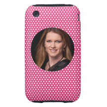 Polkadot Frame pink Tough iPhone 3 Case