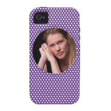 Polkadot Frame purple iPhone 4 Cases