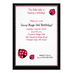 Polkadot Ladybug 5x7 Birthday Invitation