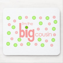 Polkadot pink and green Big Cousin T-shirt Mouse Pads