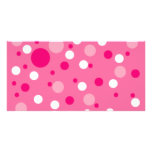 polkadot pink personalized photo card