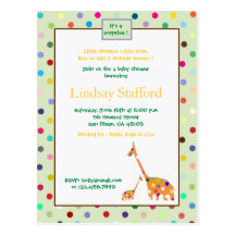 Polks pointille des invitations de baby shower de  carte postale