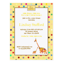 Polks pointille des invitations de baby shower de  carte postale