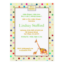 Polks pointille des invitations de baby shower de  cartes postales