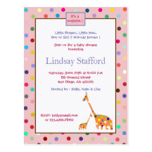 Polks pointille des invitations de baby shower de  carte postale