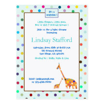 Polks pointille des invitations de baby shower de  carte postale