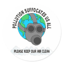 POLLUTION ROUND STICKERS