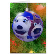 Polly Polar Bear and Reggie bulb Greeting Cards