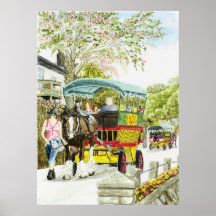 'Polperro Horse Bus' Print