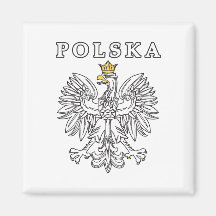 Polska With Polish Eagle Magnet