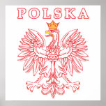 Polska With Red Polish Eagle Print