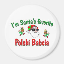 Polski Babcia and Santa Refrigerator Magnets