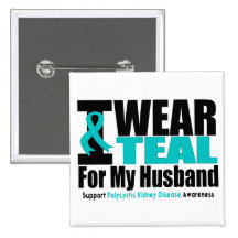 Polycystic Kidney Disease I Wear Teal For My Husba Pins