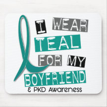 Polycystic Kidney Disease PKD Teal For Boyfriend 3 Mouse Pads