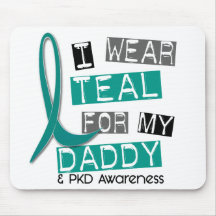 Polycystic Kidney Disease PKD Teal For Daddy 37 Mouse Pads
