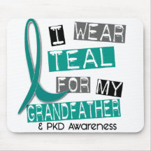 Polycystic Kidney Disease PKD Teal For Grandfather Mousepads