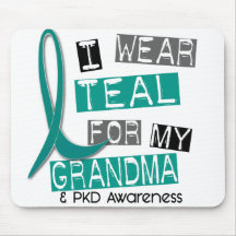 Polycystic Kidney Disease PKD Teal For Grandma 37 Mouse Pads