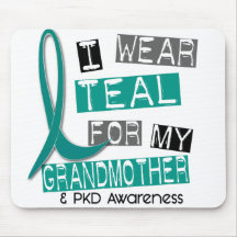 Polycystic Kidney Disease PKD Teal For Grandmother Mouse Pads