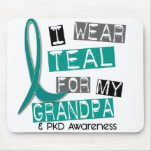 Polycystic Kidney Disease PKD Teal For Grandpa 37 Mousepad