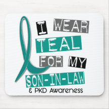 Polycystic Kidney Disease PKD Teal For Son-In-Law Mousepads
