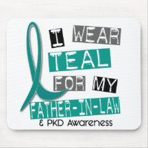 Polycystic Kidney Disease Teal For Father-In-Law Mouse Pad