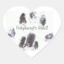 Polydactyl's Rule!! Heart Sticker