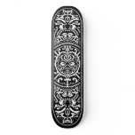 Polynesian Tribal Face Black and White skateboards