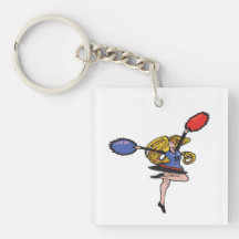 Pom-pom girl blond porteclés