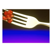 Pomegranate on fork personalized announcements