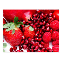 Pomegranate Strawberries And Raspberries Postcard