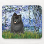 Pomeranian (black) - Lilies 6 Mouse Pads
