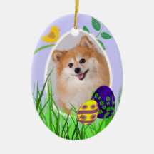 Pomeranian Easter Ornament