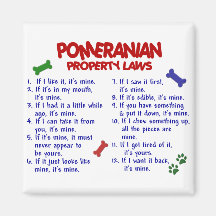 POMERANIAN Property Laws 2 Magnets