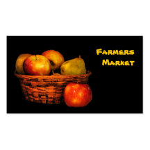 Pommes et poires du marché d'agriculteurs cartes de visite personnelles