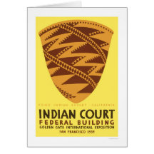 Pomo Indian Basket 1939 WPA Greeting Cards