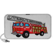 Pompe à incendie rouge de crochet et d'échelle haut-parleurs PC