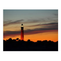 Ponce Inlet Lighthouse Sherbet Orange Sky Postcard postcards