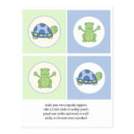 Pond Friends Turtle and Frog Cupcake Toppers Post Cards