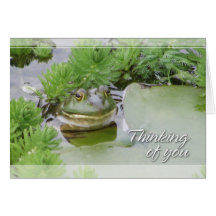 Pond Frog Thinking of You Card