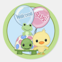 Pond Pals Duck Baby Shower sticker PPL-N#3A turtle