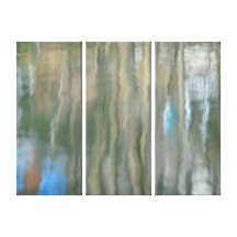 Pond Reflections ...abstract Stretched Canvas Print