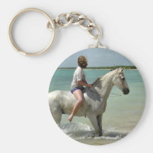 Poney de gris de plage porte-clefs