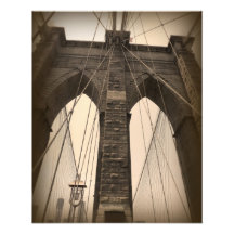 Pont de Brooklyn vintage de sépia Impressions Photo