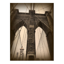 Pont de Brooklyn vintage de sépia Carte Postale