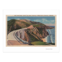 Pont de crique de moulin sur San Simeon Hwy près Cartes Postales