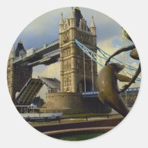 Pont de tour, Londres Autocollants Ronds