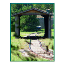 pont en train carte postale