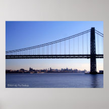 Pont et copie d'horizon de NY Affiche