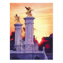 "Pont Neuf Est" France Watercolor Post Card
